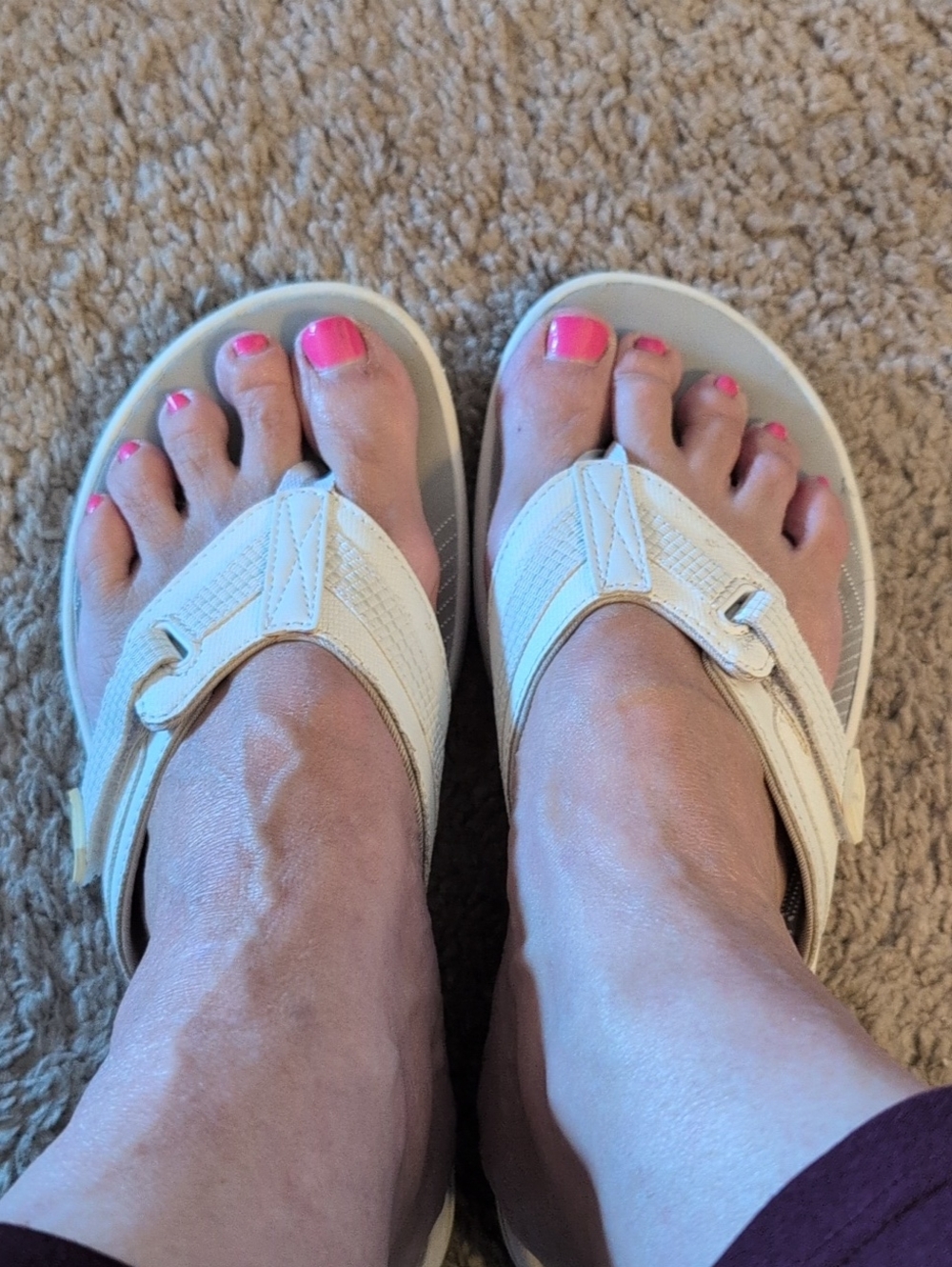 Cloudsteppers by Clarks Cream Thong Sandals
